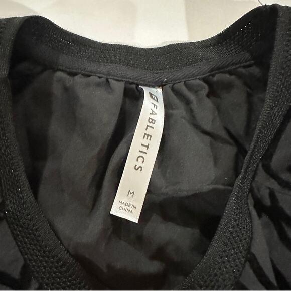 Fabletics Lola Back at it Black Rose Print Flock Long Sleeve Top Size M - Picture 7 of 10